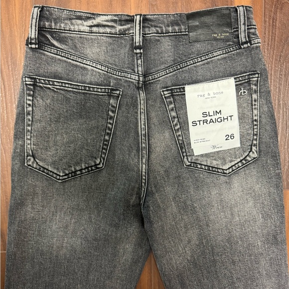 NWT Rag & Bone High Rise Skinny Wren Jeans Black Studded Women's Size 26 - Picture 10 of 15